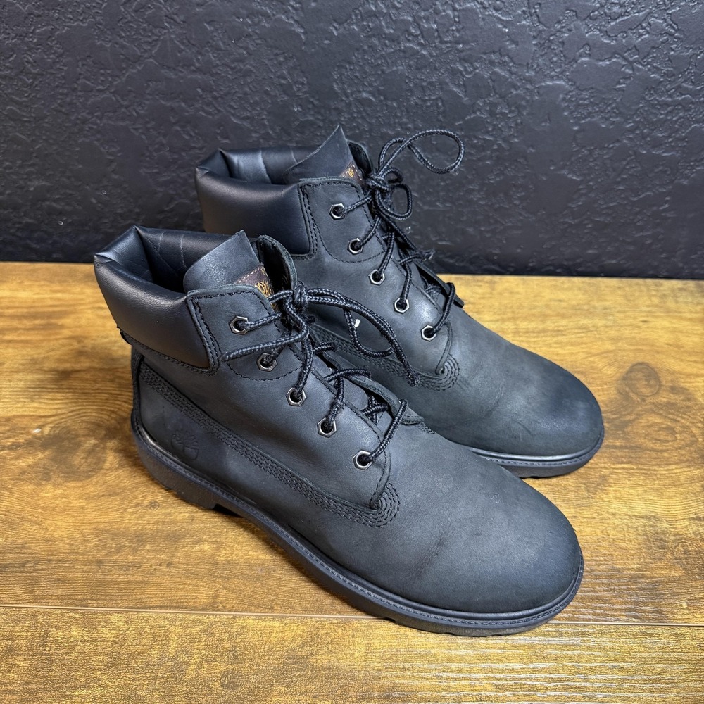 Timberland Basic 6-Inch A5625 Black Nubuck Leather Waterproof Boots Size W 6